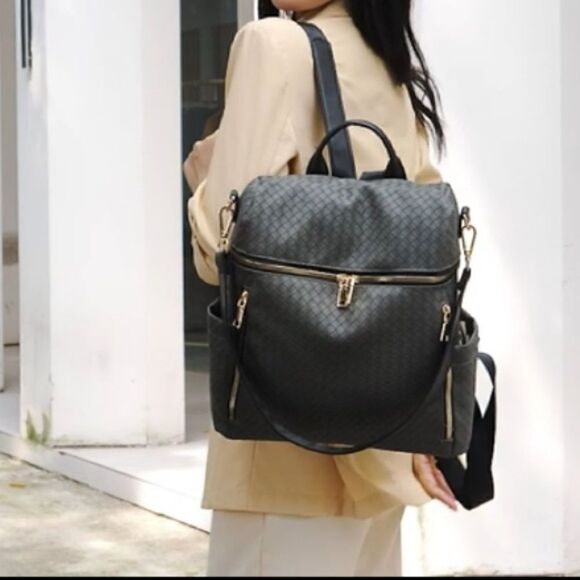 New Leather Anti -Theft Backpack & Purse Set - Picture 6 of 10